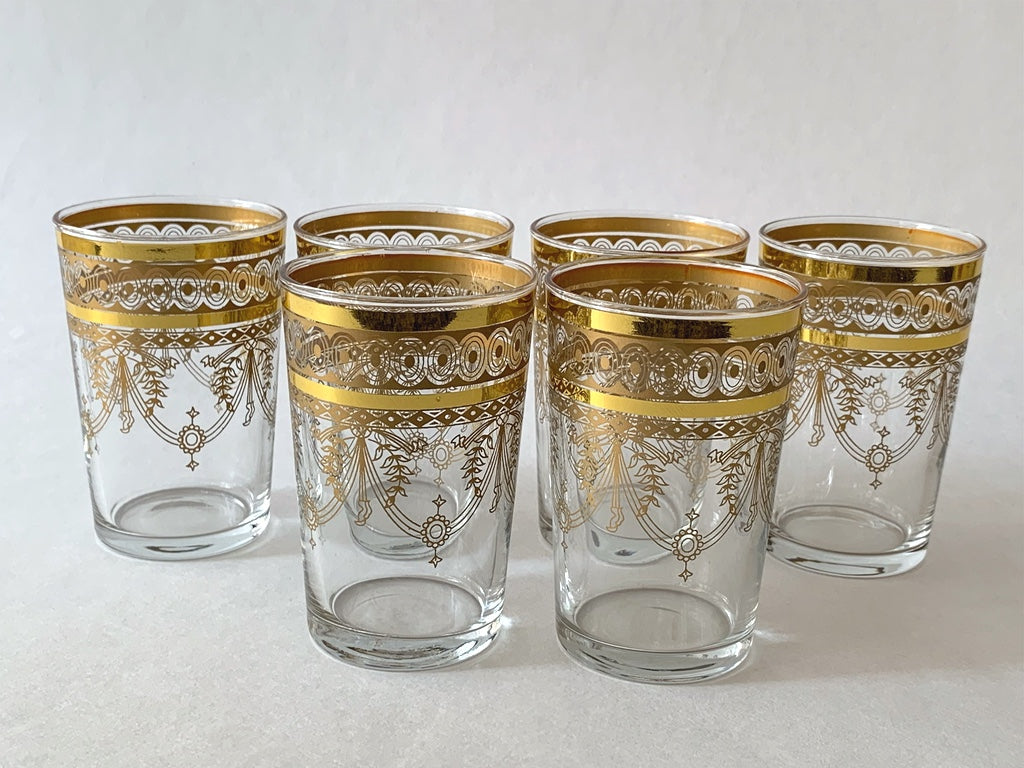 Moroccan Tea Glasses Gold