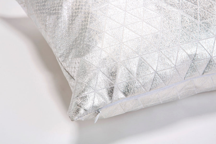 MIKABARR / BLING RECTANGLE PILLOW - SILVER